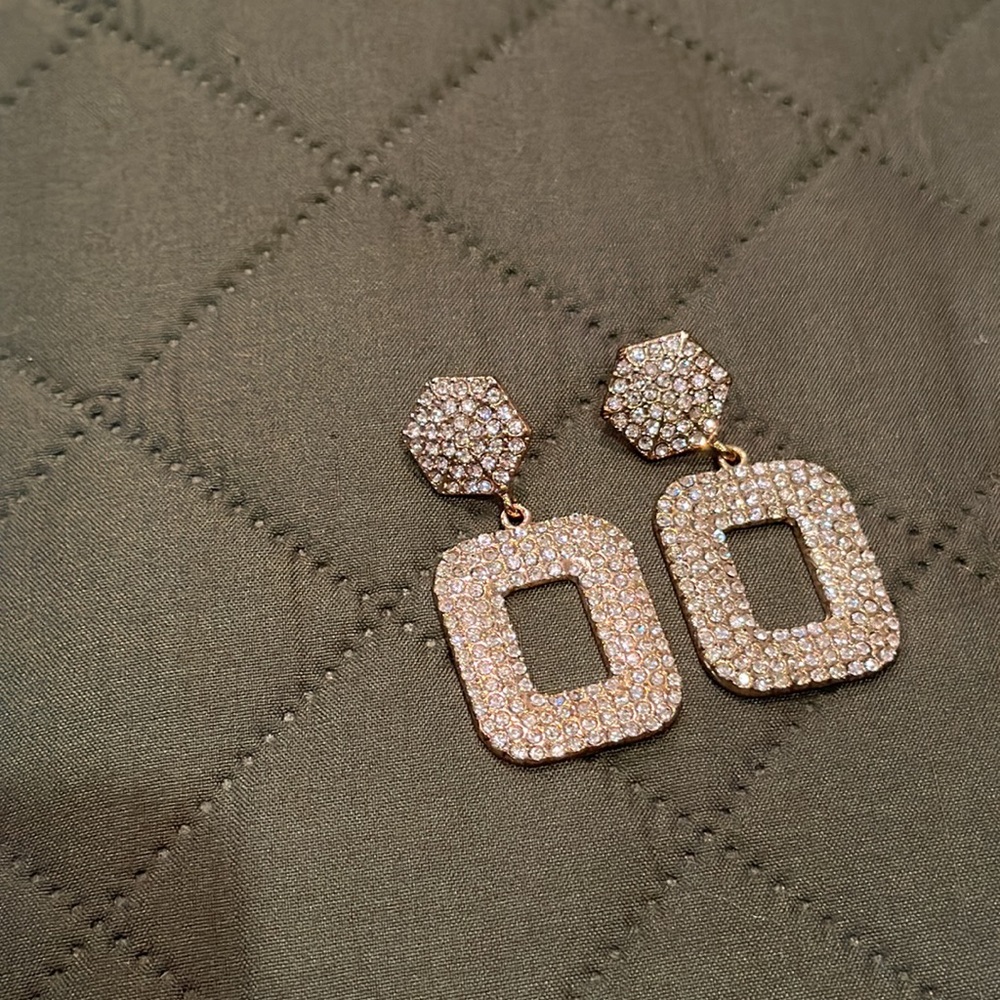 Gold/silver sparkly statement H&M earrings - Picture 2 of 2